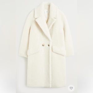 Mango Faux Shearling Coat | Off White | XXS